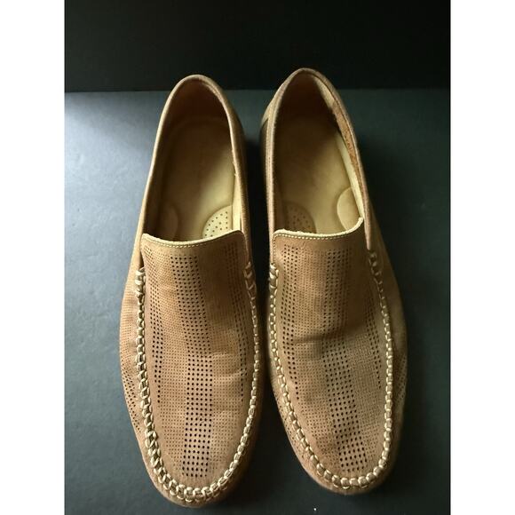 Tommy Bahama Felton Loafer Nubuck Perforated Slip-On Shoes Tan Size 12M Casual - Picture 1 of 7